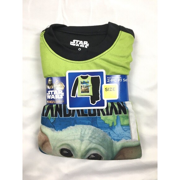 Star Wars Mandalorian Child Yoda Boys PJ’s Long Sleeve Pants 2pc Set Size 4/5 - Picture 1 of 2